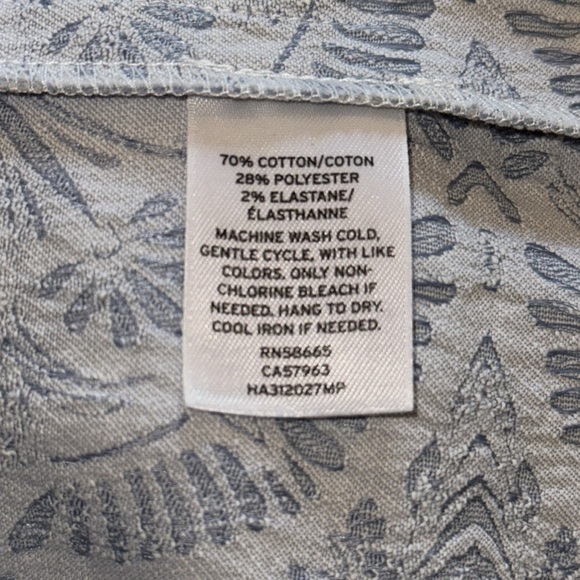 XS Halogen embroidered short sleeve blue and white, detailed zipper back dress - Picture 8 of 15